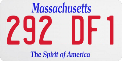 MA license plate 292DF1