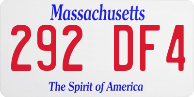 MA license plate 292DF4