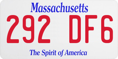 MA license plate 292DF6
