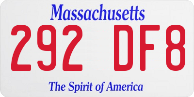 MA license plate 292DF8