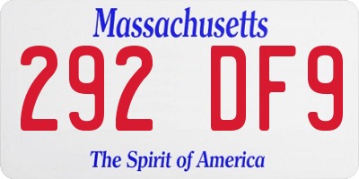 MA license plate 292DF9