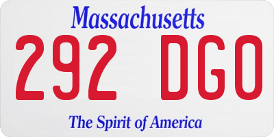 MA license plate 292DG0