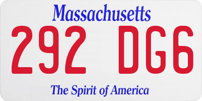 MA license plate 292DG6