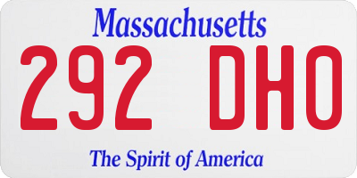 MA license plate 292DH0
