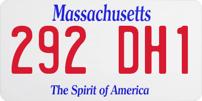 MA license plate 292DH1
