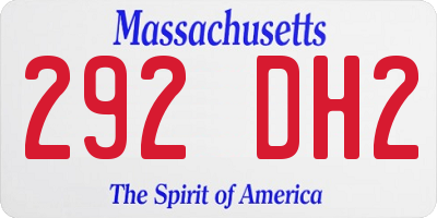MA license plate 292DH2