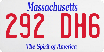 MA license plate 292DH6