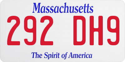 MA license plate 292DH9