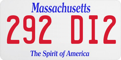 MA license plate 292DI2