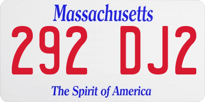 MA license plate 292DJ2