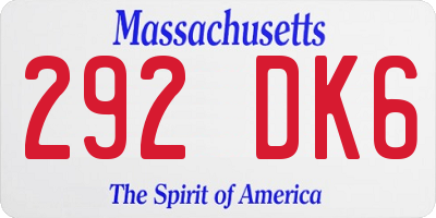 MA license plate 292DK6