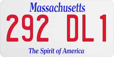 MA license plate 292DL1