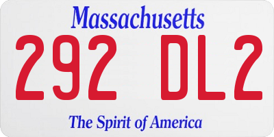 MA license plate 292DL2