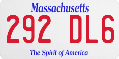 MA license plate 292DL6