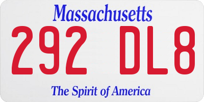 MA license plate 292DL8