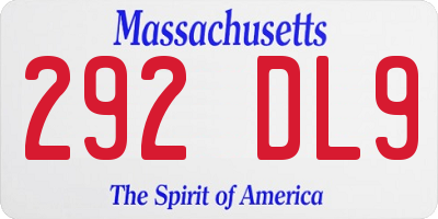MA license plate 292DL9