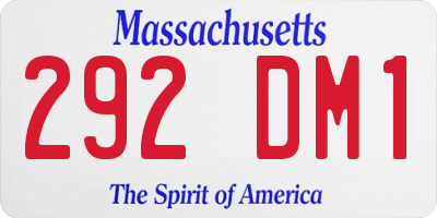 MA license plate 292DM1
