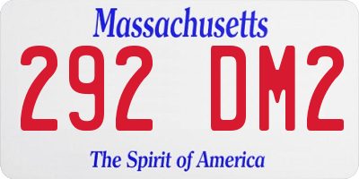 MA license plate 292DM2
