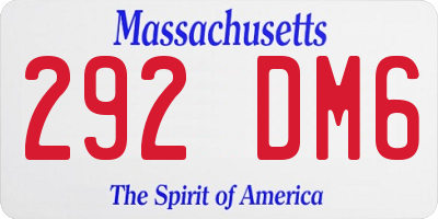 MA license plate 292DM6