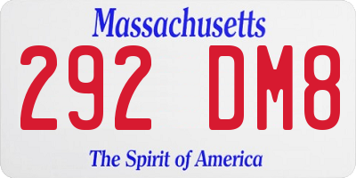 MA license plate 292DM8