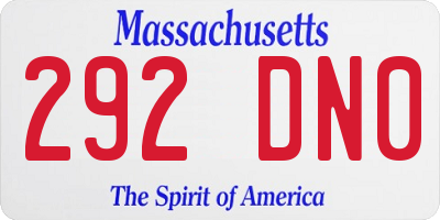 MA license plate 292DN0