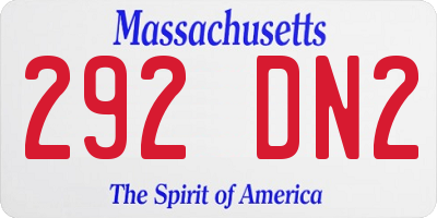 MA license plate 292DN2
