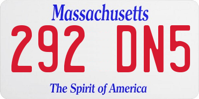 MA license plate 292DN5