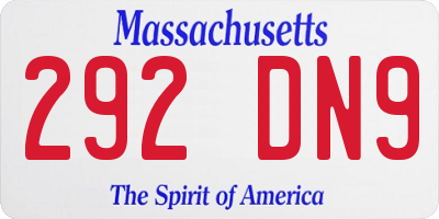 MA license plate 292DN9