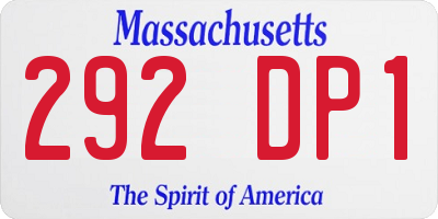 MA license plate 292DP1