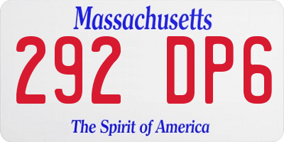 MA license plate 292DP6