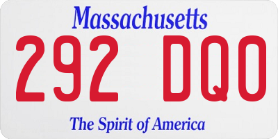 MA license plate 292DQ0