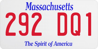 MA license plate 292DQ1