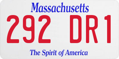 MA license plate 292DR1