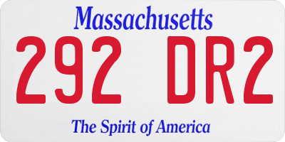 MA license plate 292DR2
