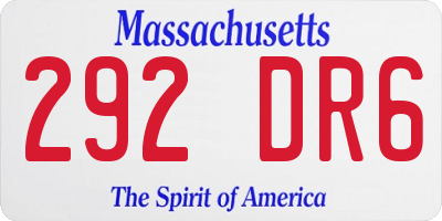 MA license plate 292DR6