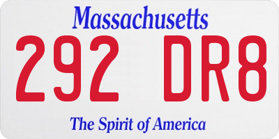 MA license plate 292DR8