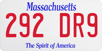 MA license plate 292DR9
