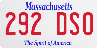 MA license plate 292DS0