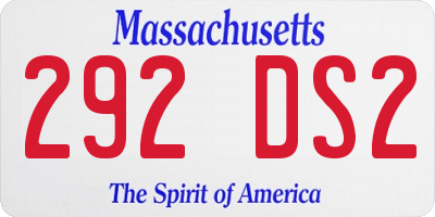 MA license plate 292DS2