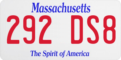 MA license plate 292DS8