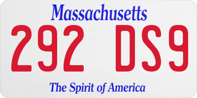 MA license plate 292DS9