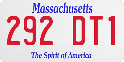 MA license plate 292DT1