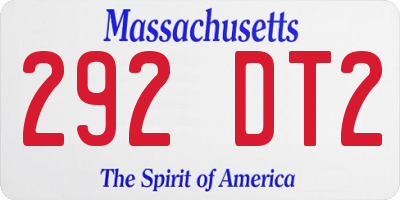 MA license plate 292DT2