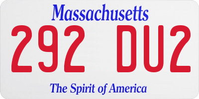MA license plate 292DU2