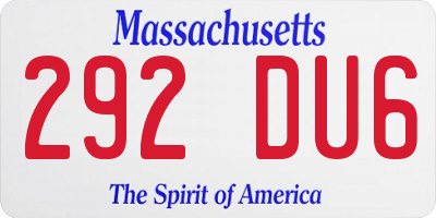 MA license plate 292DU6