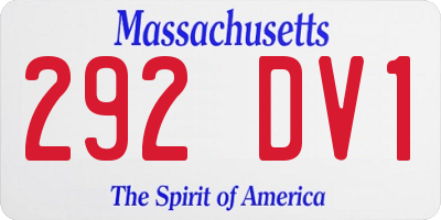 MA license plate 292DV1