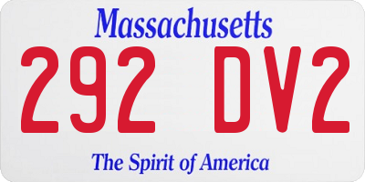 MA license plate 292DV2