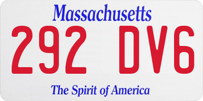 MA license plate 292DV6