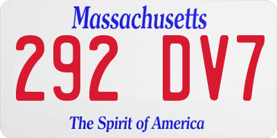 MA license plate 292DV7