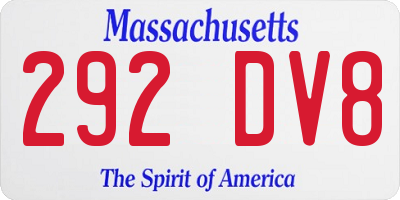MA license plate 292DV8